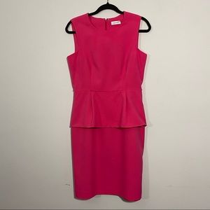 Calvin Klein Pink Peplum Dress